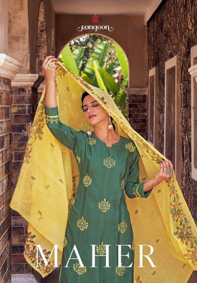 RANGOON MAHER FANCY KURTI BOTTOM & DUPATTA LATEST COLLECTION 