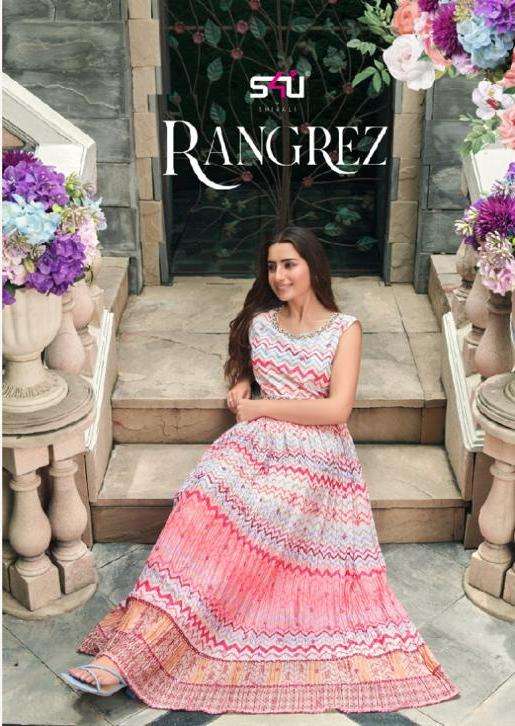 S4U RANGREZ GOWN WITH CHINON GORGEOUS LOOK FANCY GOWN WHOLESALER 