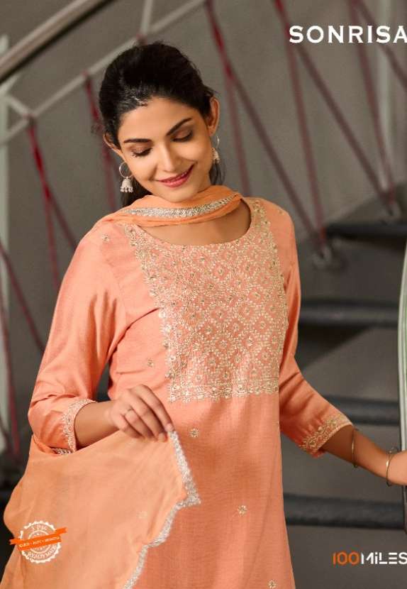 100 MILES SONRISA  VISCOS KURTIS PENT WITH DUPATTA LATEST COLLECTION