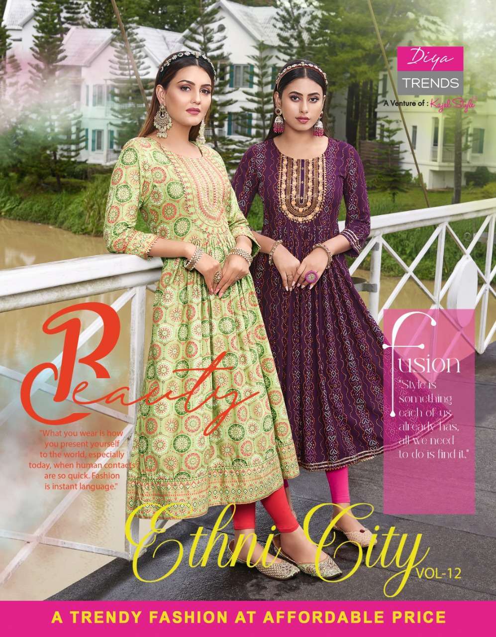 DIYA TRENDS ETHNICITY VOL-12 NYRA CUT KURTIS LATEST COLLECTION 