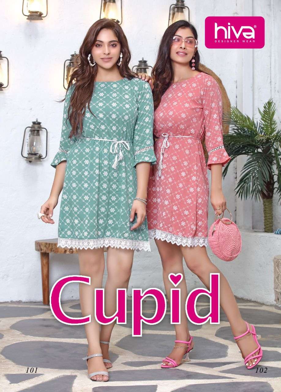 HIVA CUPID RAYON KURTIS WHOLESALE CATLOGE 