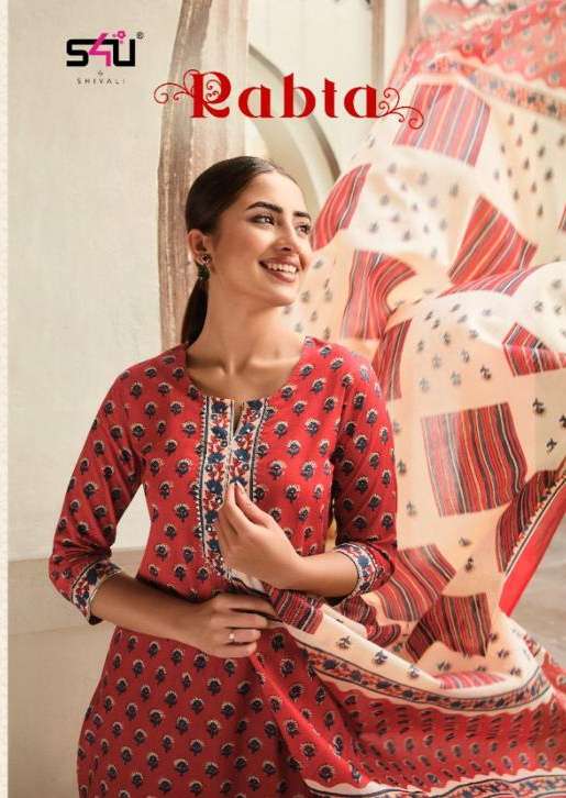 S4U RABTA COTTON KURTI PENT WITH DUPATTA LATEST COLLECTION 