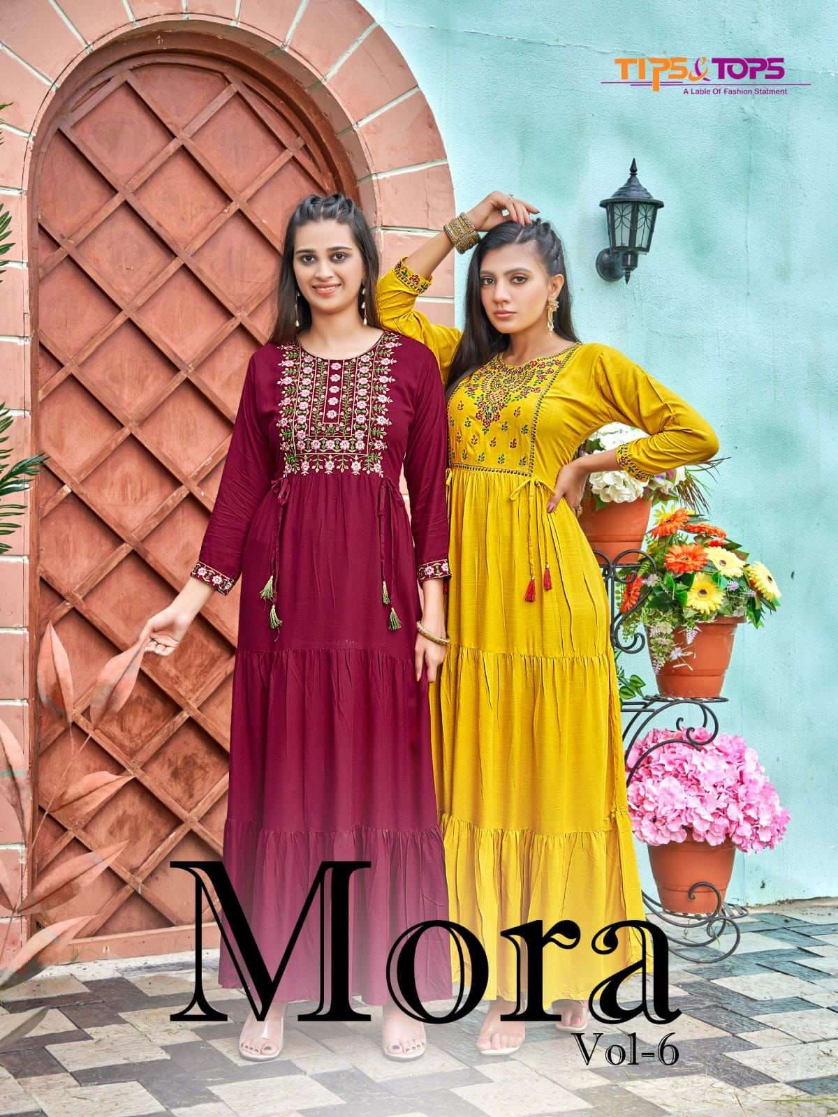 TIPS & TOPS MORA VOL -6 RAYON EMBRODERY GOWN LATEST COLLECTION