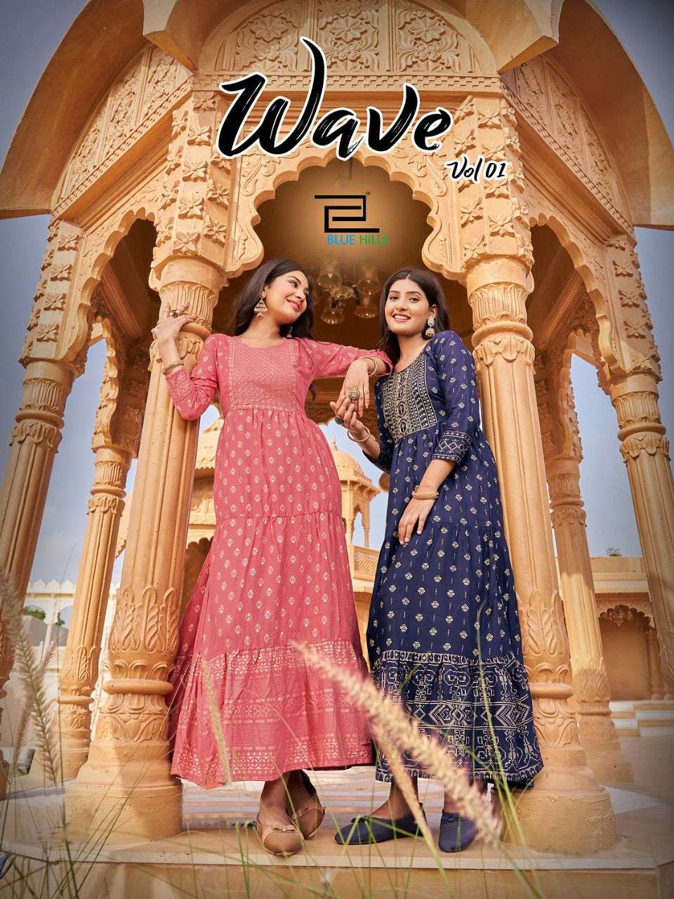 BLUE HILLS WAVE VOL 1 RAYON ANAKRKALI GOWN LATEST COLLECTION 