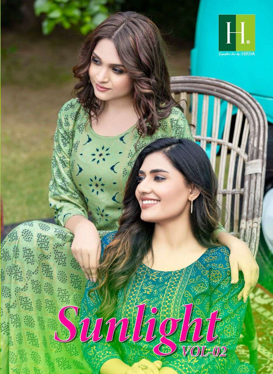 HIRWA SUNLIGHT VOL 2 PRINTED RAYON FANCY LONG KURTIS WHOLESALER