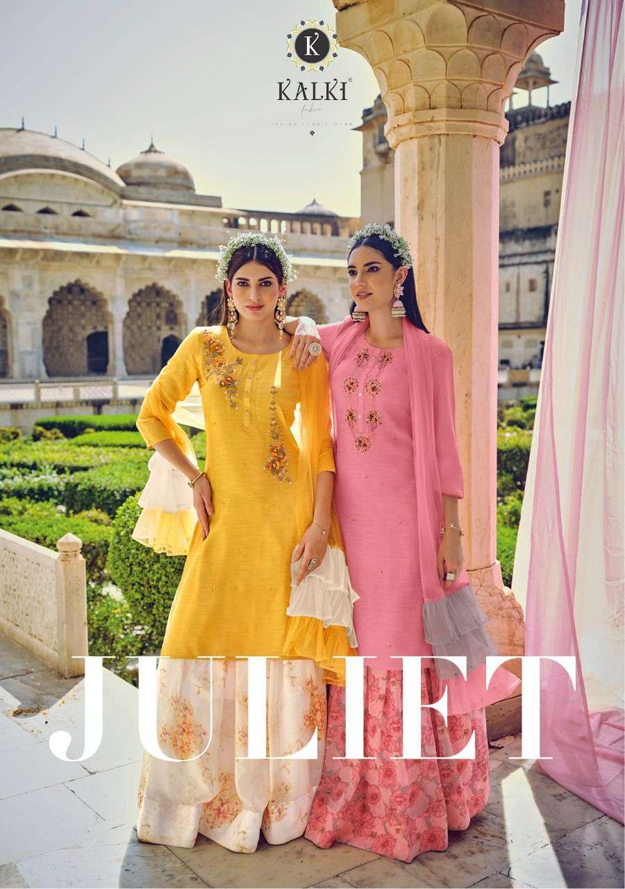 KALKI FASHION JULIET VISCOS KURTI SKIRT WITH DUPATTA WHOLESALE LATEST CATLOGE 