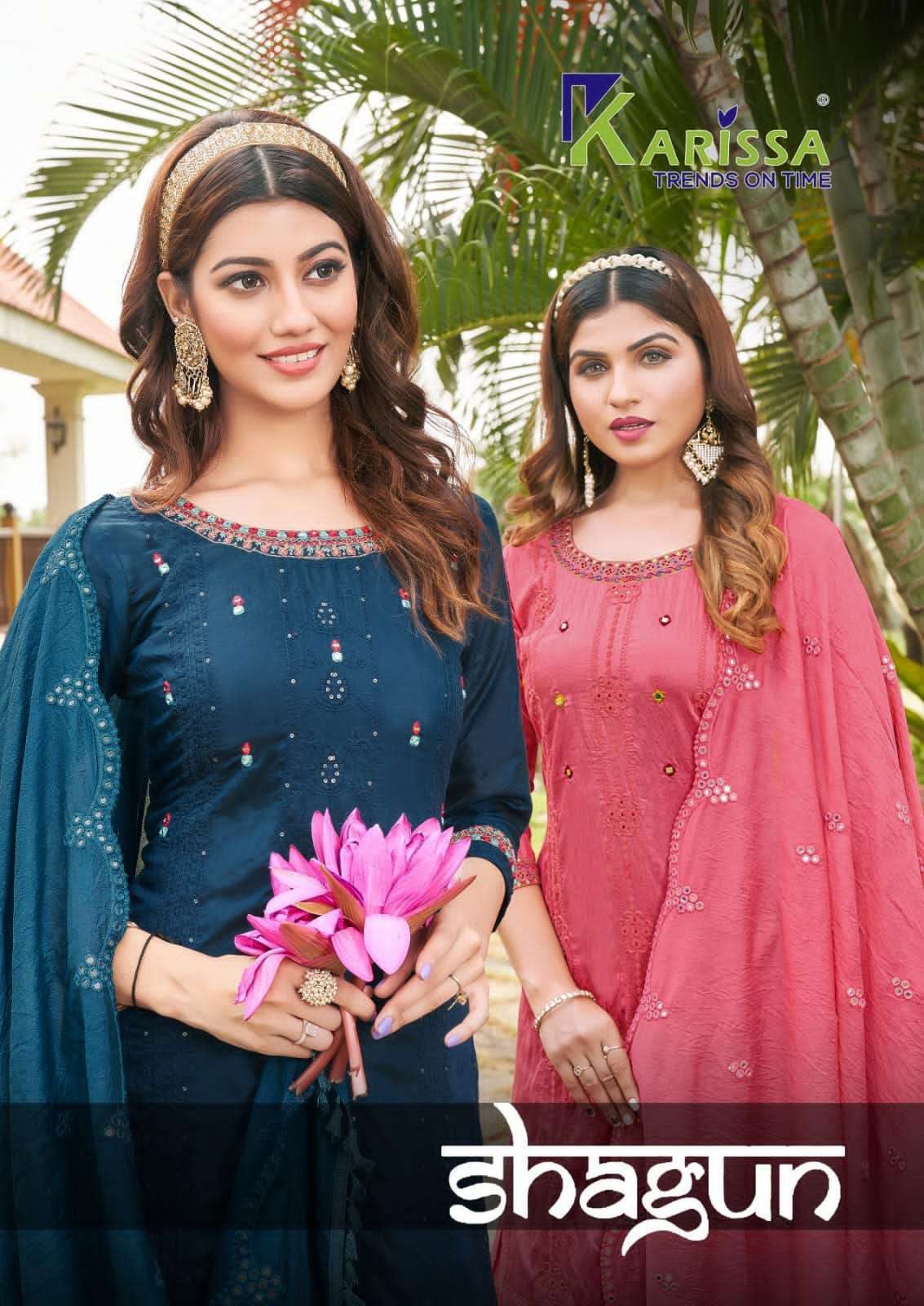 KARISSA BY SHAGUN VISCOS SILK  KURTI WITH SHARARA DUPATTA CATLOGE WHOLESALE 