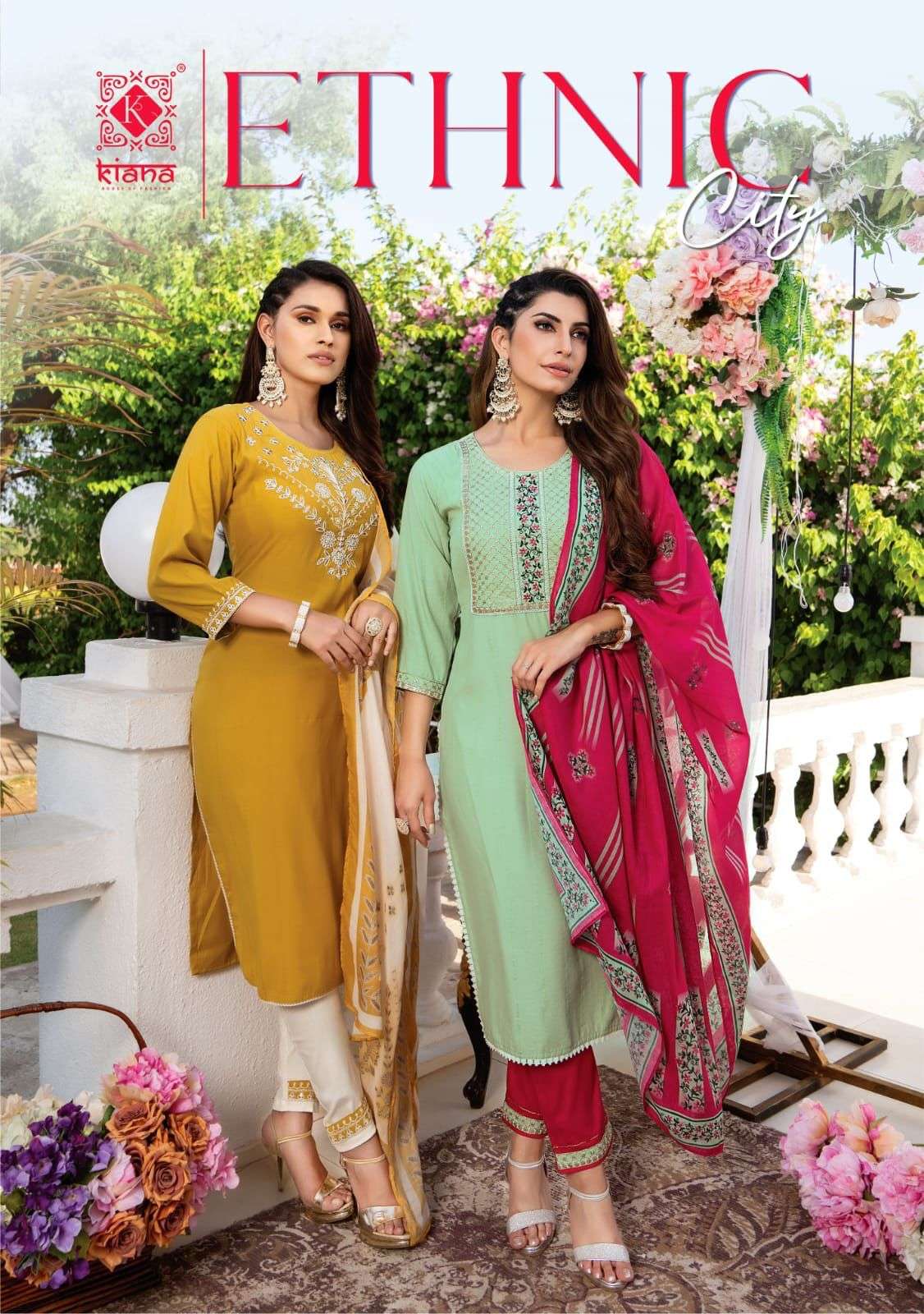 KIANA ETHINIC CITY VISCOS KURTIS PENT WITH DUPATTA LATEST CATLOGE