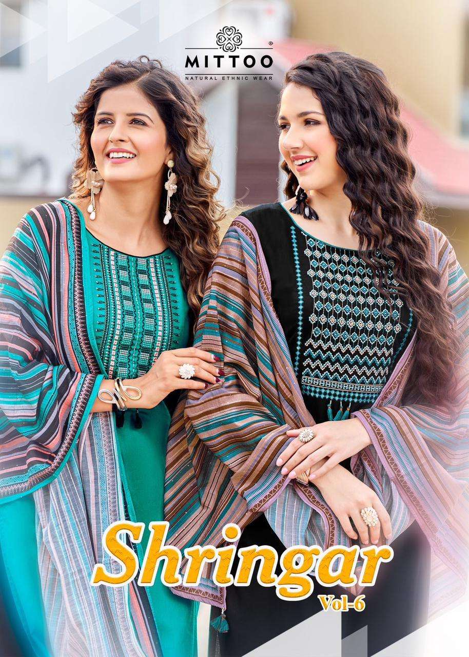 MITTOO SHINGAR VOL-6 VISCOS KURTIS PENT DUPATTA LATEST COLLECTION