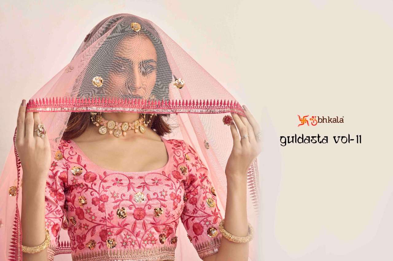 SHUBHKALA GULDASTA VOL. 11 BRIDEL EMBROIDERED SEMI STICHED LEHENGA CHOLI WHOLESALER