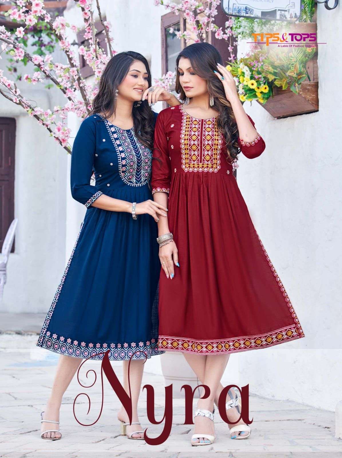 TIPS & TOPS NYRA RAYON KURTIS LATEST WHOLESALE CATLOGE