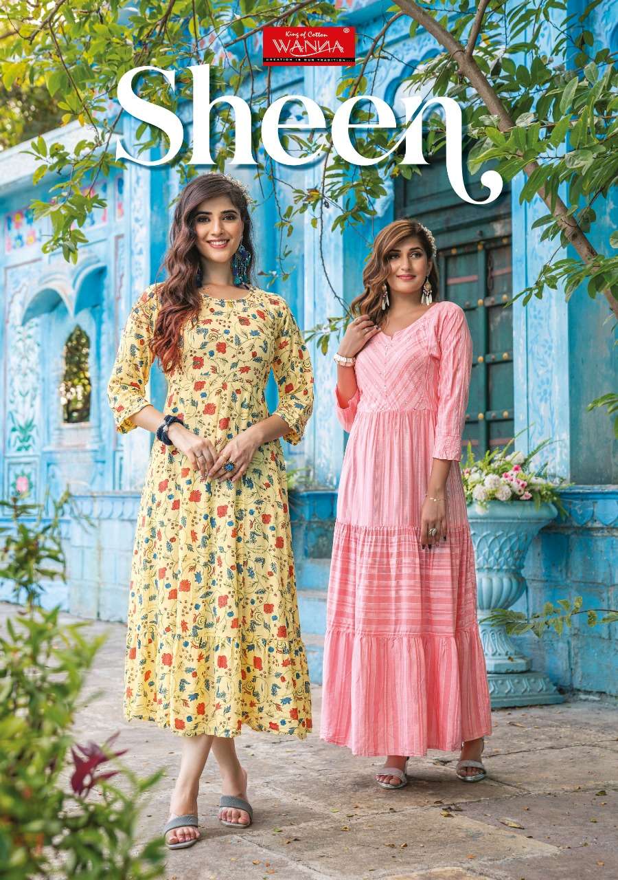 WANNA SHEEN GEORGETTE PRINTED FANCY GOWN WHOLESALE 