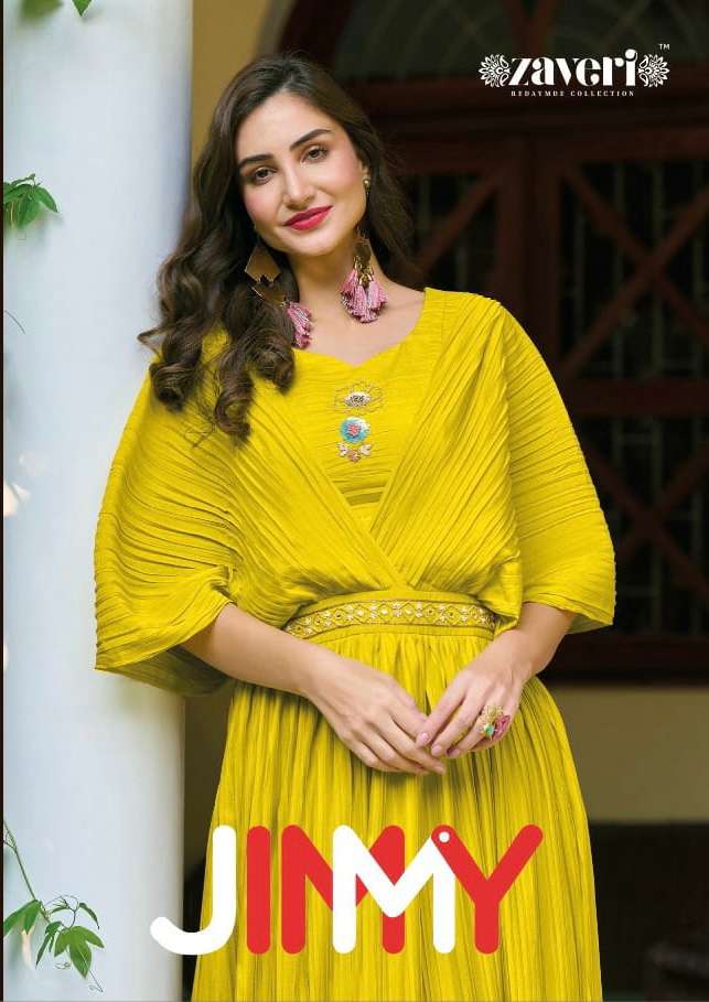  ZAVERI JIMMY FANCY HEAVY CHINON GOWN WITH BELT CATALOG WHOLESALER 