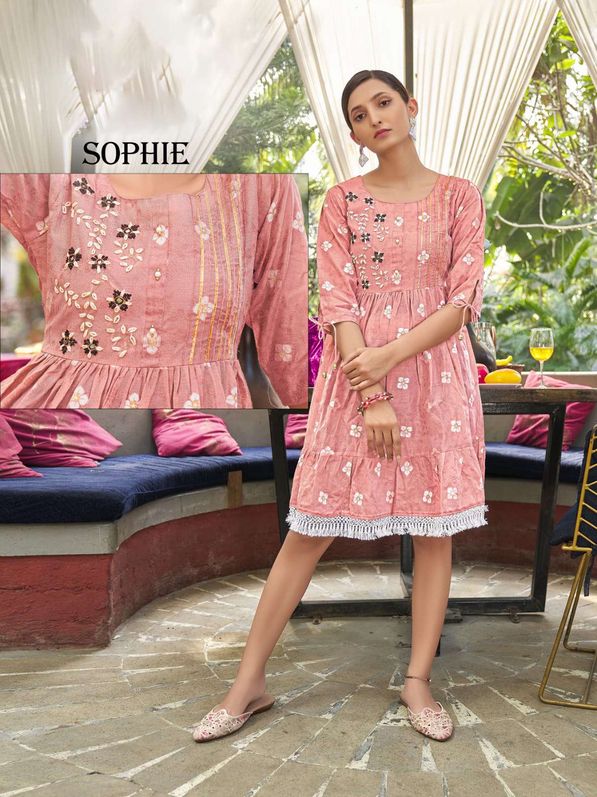 MAA CREATION SOPHIE TUNIC COTTON HANDLOOM TUNIC TOP CATALOG WHOLESALER