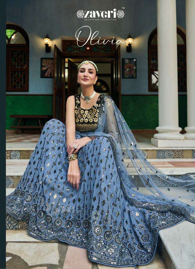  ZAVERI OLIVIA CROP TOP PARTYWEAR LEHENGA CATALOG WHOLESALER