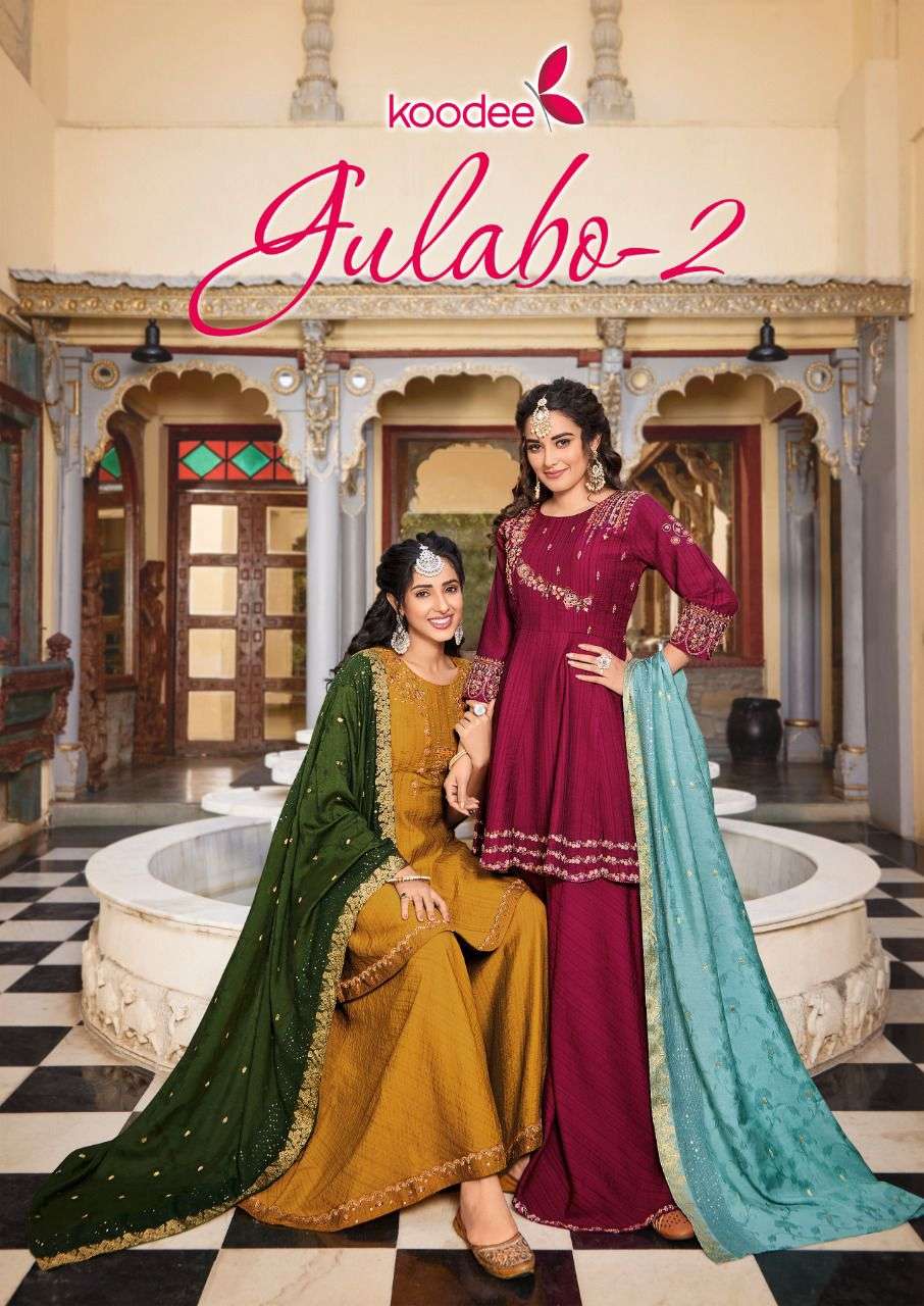 KOODEE GULABO VOL-2 PEPLUM KURTI SAHARA WITH DUPATTA WHOLESALE CATLOGE 