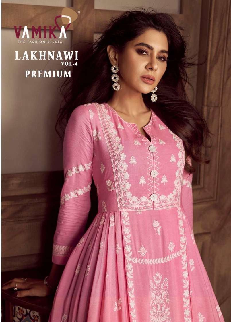 VAMIKA LAKHNAVI VOL- 4 PREMIUM KURTIS PLAZO WITH  DUPATTA WHOLESALE CATLOGE 