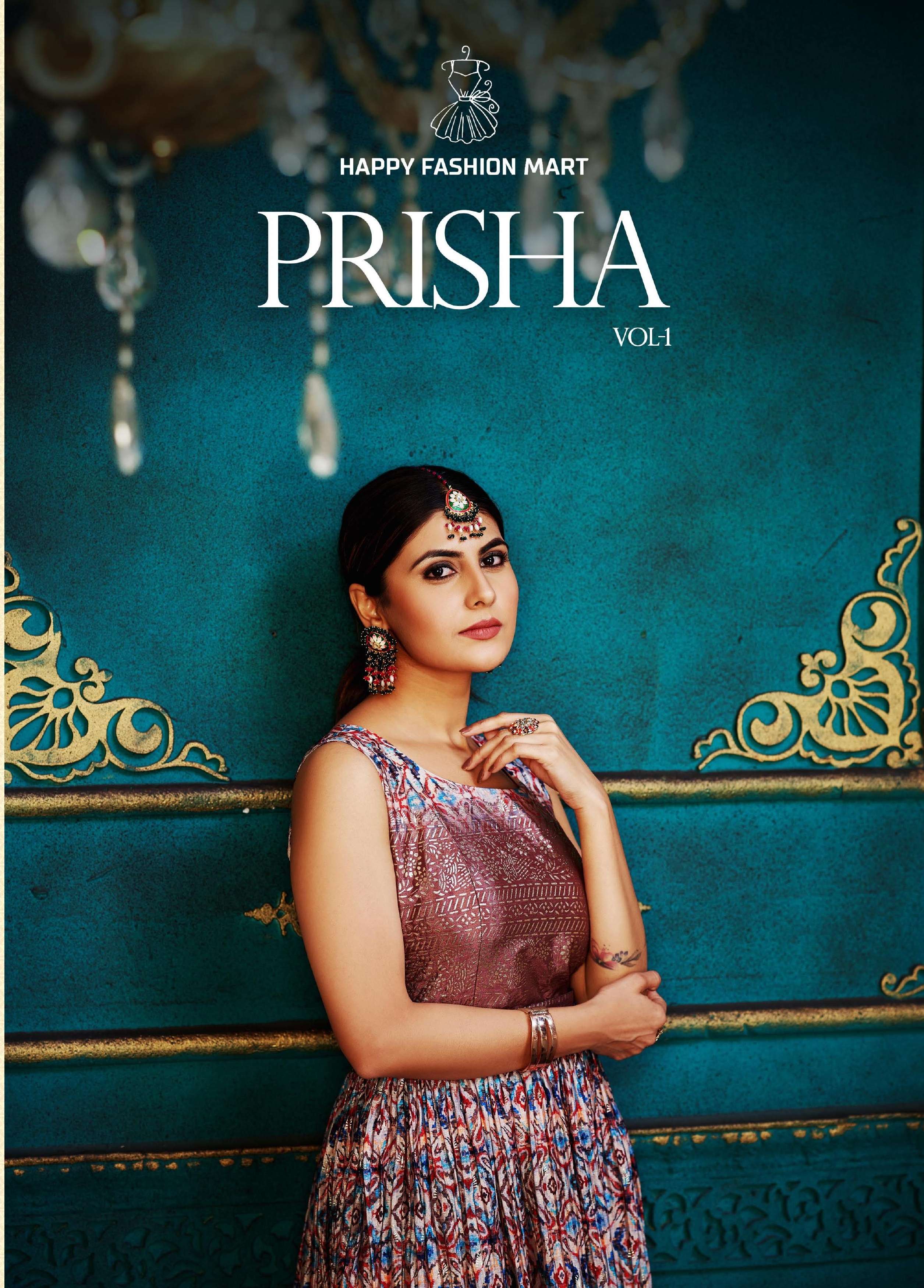 HAPPY FASHION MART PRISHA VOL 1 CHINON SILK FANCY GOWN CATALOG WHOLESALER