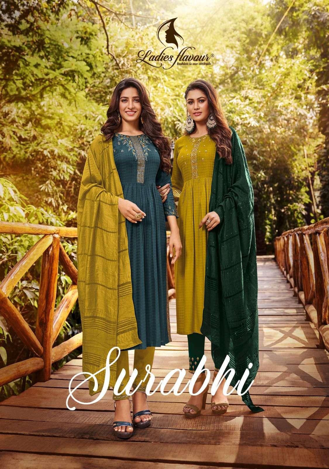 LADIES FLAVOUR SURABHI  KURTI PENT WITH DUPATTA LATEST CATLOGE WHOLESALE