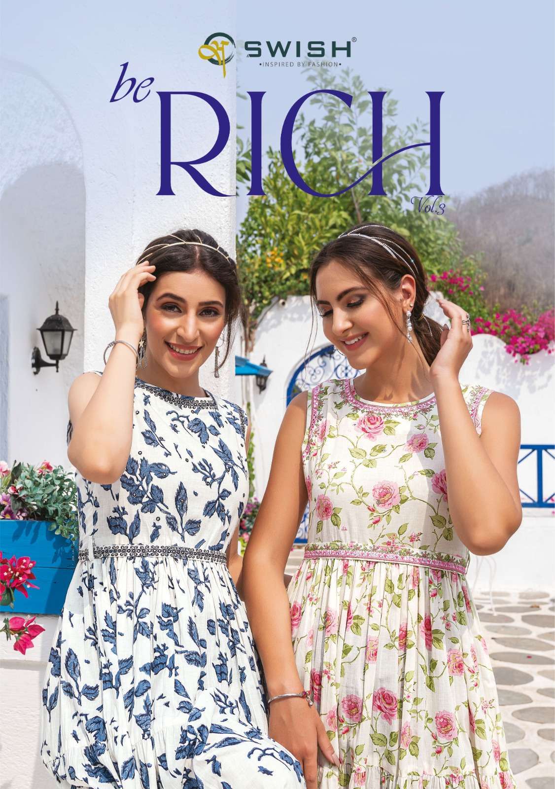 SWISS BE RICH VOL 3 COTTON FANCY GOWN LATEST COLLECTION WHOLESALER 