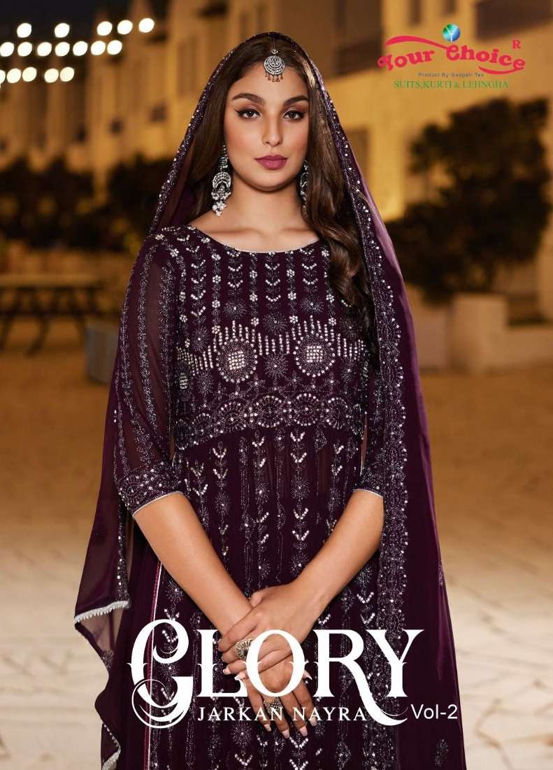 YOUR CHOICE GLORY VOL 2 JARKAN NAYRA CUT SALWAR KAMEEZ CATALOG WHOLESALER