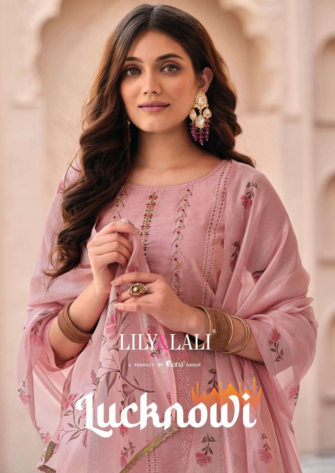 LILY & LALI LUCKNOWI CHANDERI KURTIS PENT WITH DUPATTA CATLOG