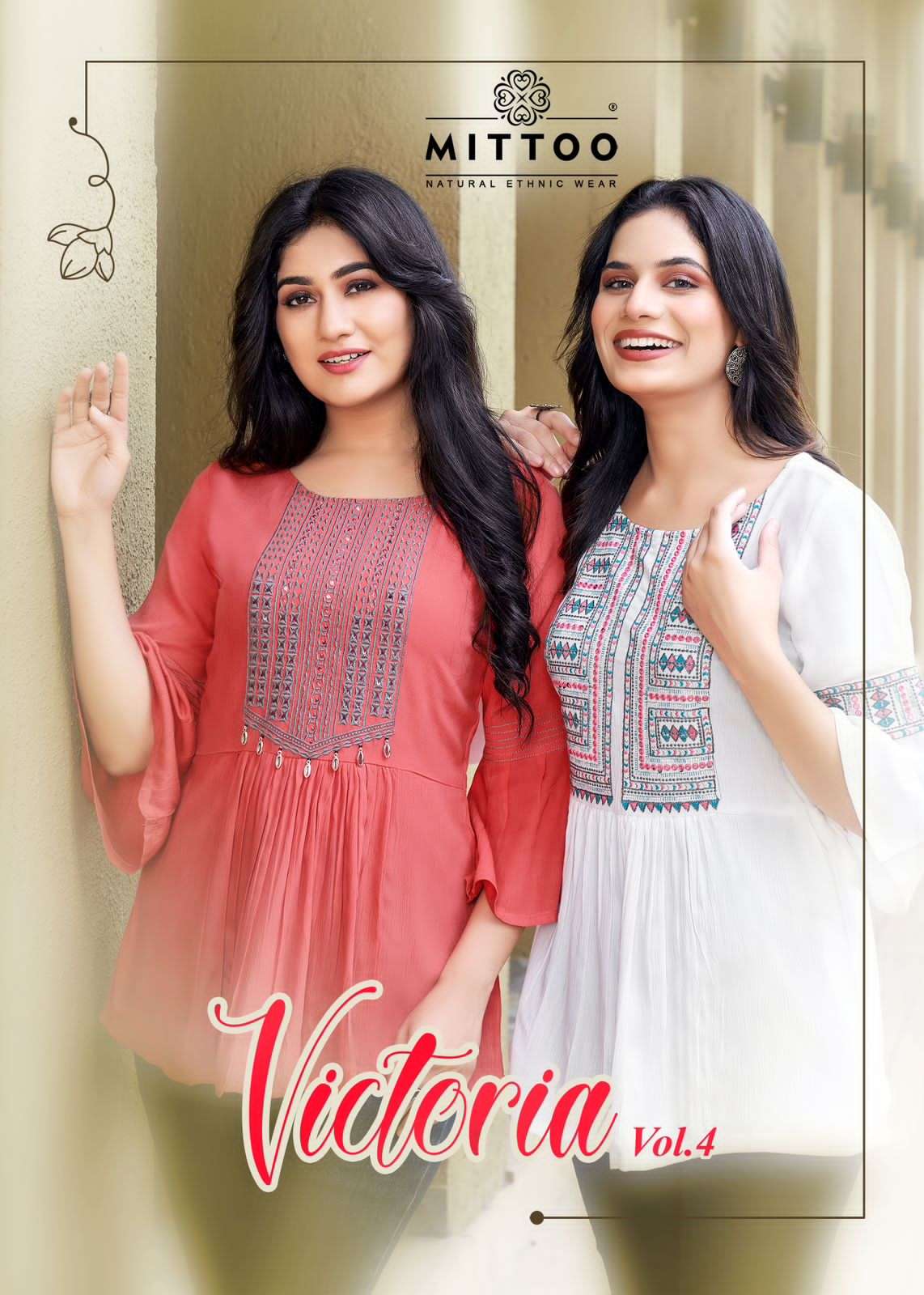 MITTOO VICTORIA VOL 4 RAYON EMBROIDERY TOP WHOLESALE CATLOG COLLECTION 