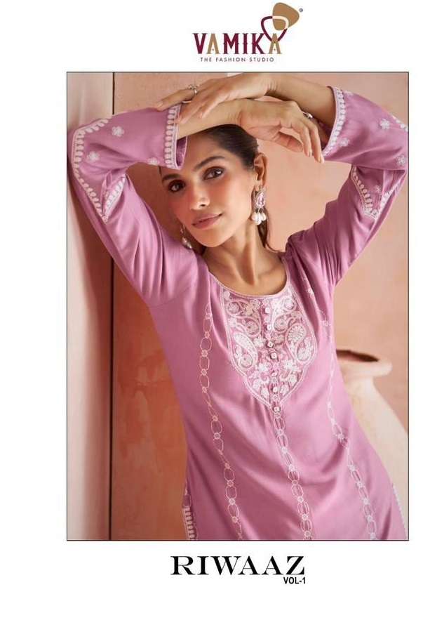 VAMIKA RIWAAZ VOL 1 LUCKNOWI KURTIS WITH PLAZO LATEST CATLOG WHOLESALER