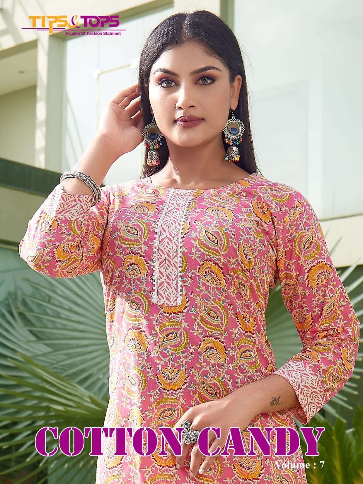 TIPS & TOPS COTTON CANDY VOL 7 COTTON KURTI WITH PENT LATEST WHOLESALE CATLOGE