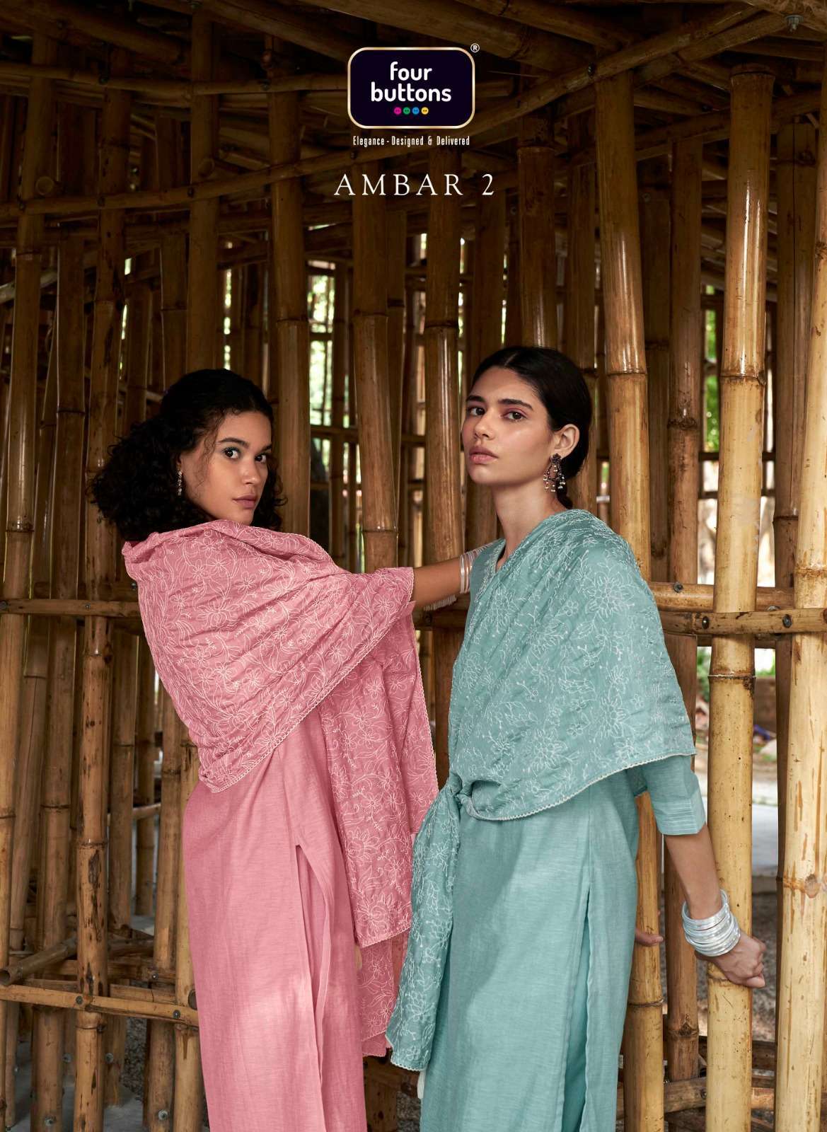 FOUR BUTTONS AMBAR VOL 2 SCHIIFI WORK READYMADE SUIT LATEST COLLECTION WHOLEALER 