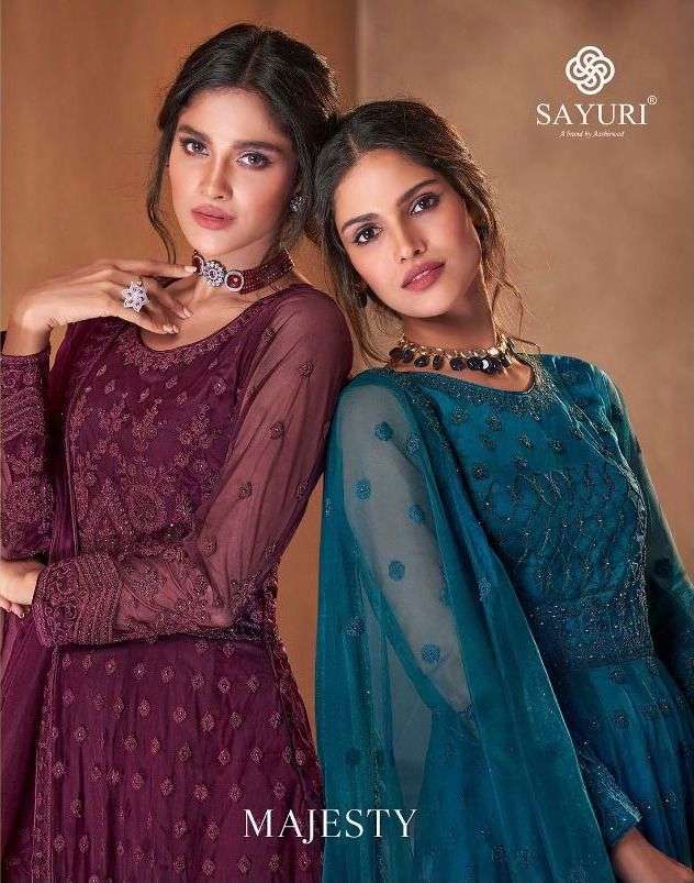 SAYURI BY MAJESTY NET GOWN FANCY READYMADE SUIT WHOLESALER 