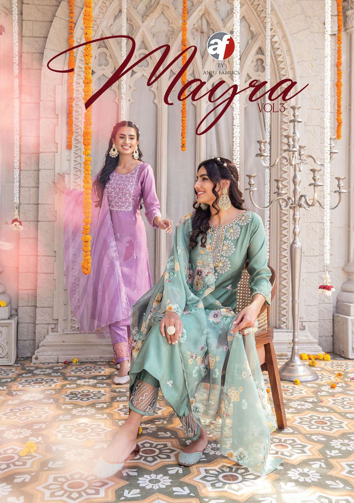 ANJU FABRIC MAYRA VOL 3 VISCOS READYMADE SUIT LATEST COLLECTION WHOLESALER 