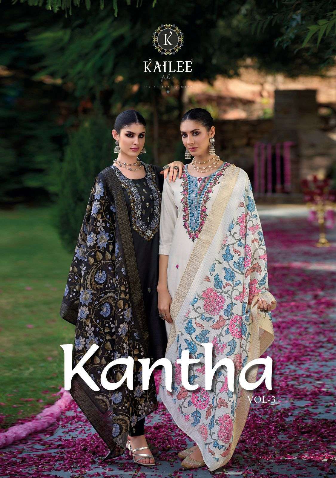 KAILEE FASHION KANTHA VOL 3 VISCOS READYMADE SUIT LATEST COLLECTION 