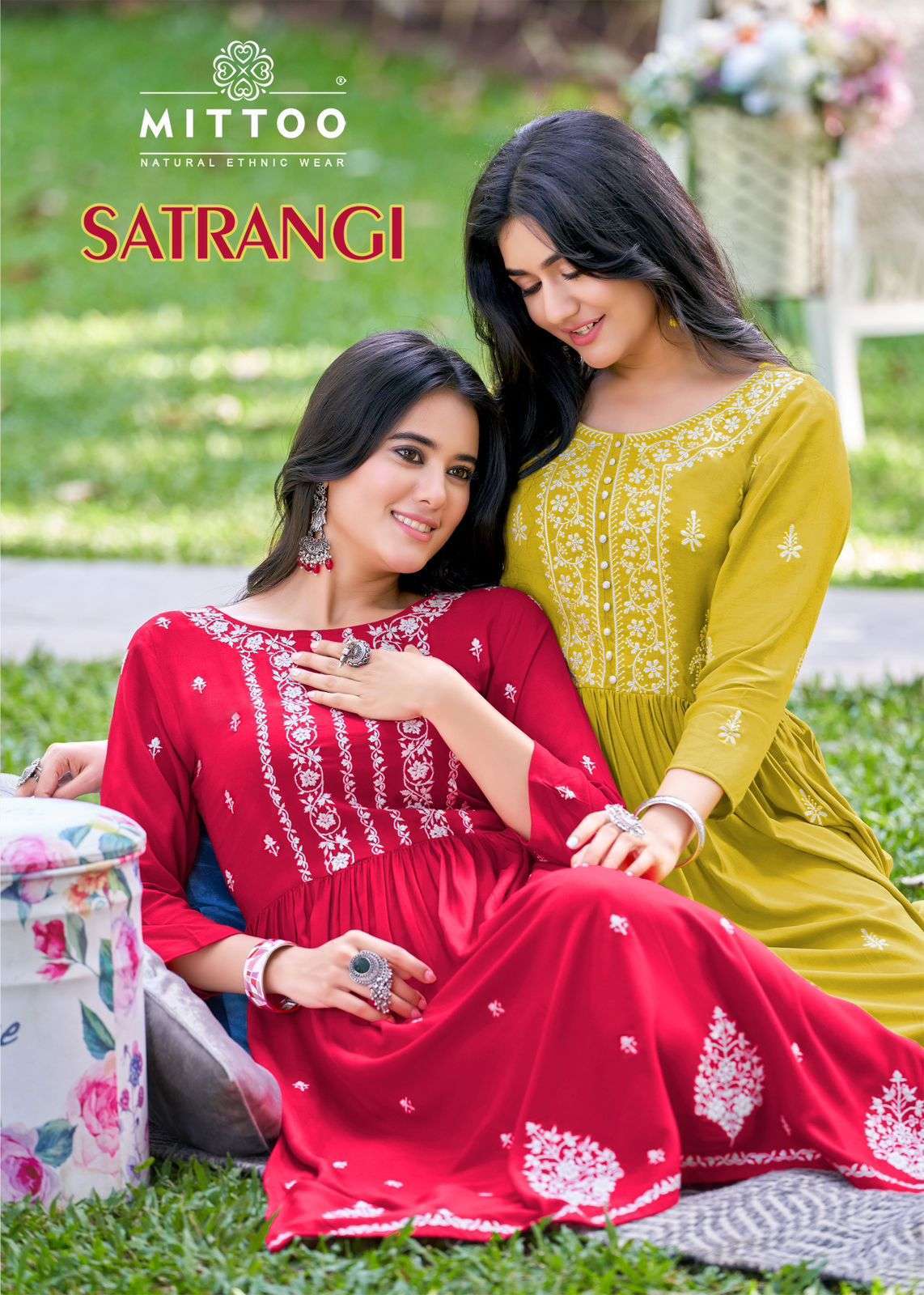 SATRANGI BY MITTOO RAYON LUCKNOWI KURTIS LATEST COLLECTION 