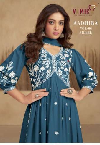 VAMIKA AADHIRA VOL 6 RAYON LUCKNOWI KURTIS LATEST CATLOG WHOLESALER