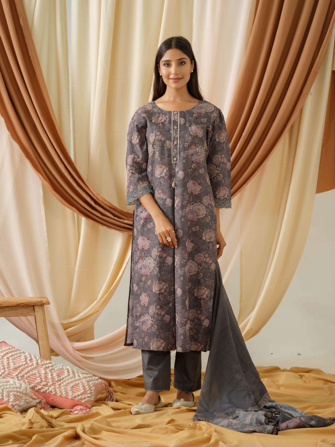 WEFAS TEXTILE D NO 2330 LINEN READYMADE SUIT LATEST COLLECTION WHOLESALER