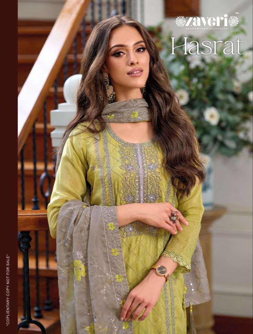 ZAVERI HASRAT ORGANZA READYMADE SUIT LATEST COLLECTION WHOLESALER  