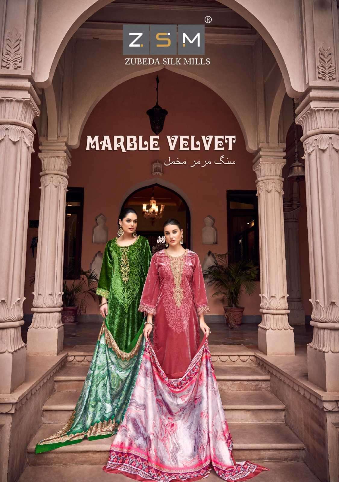 ZUBEDA  MARBLE VELVET WINTER PAKISTANI LATEST COLLECTION 