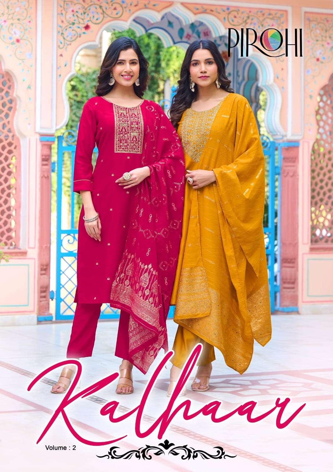 PIROHI BY KALHAAR VOL 2 SILK READYMADE SUIT LATEST COLLECTION WHOLESALER 