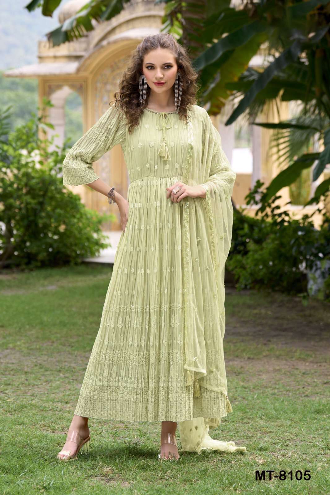 WEFAS TEXTILE REAL GEORGETTE READYMADE GOWN LATEST COLLECTION 