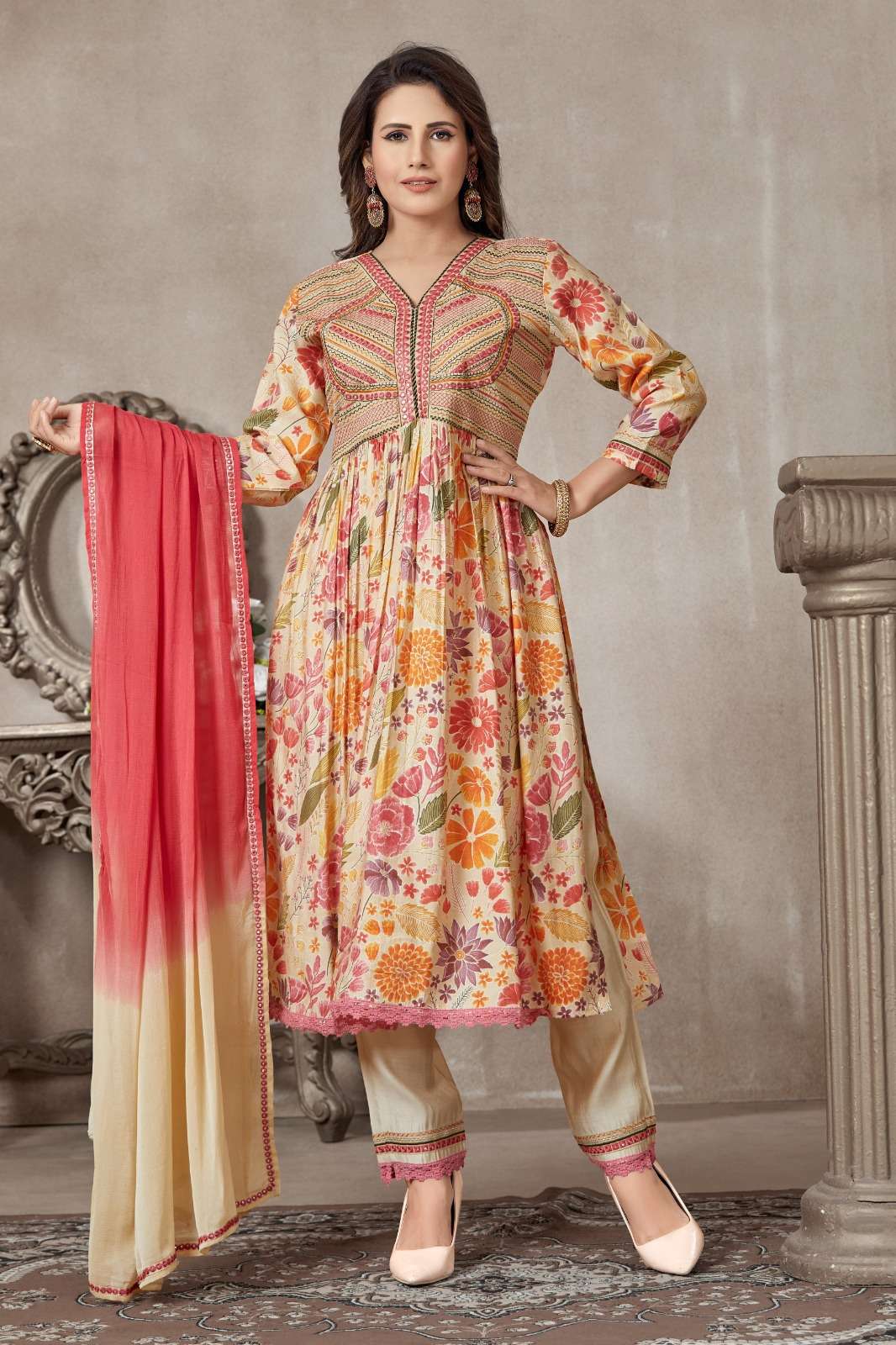 WEFAS TEXTILE ROSY MODEL ALIACUT READYMADE SUIT LATEST COLLECTION 