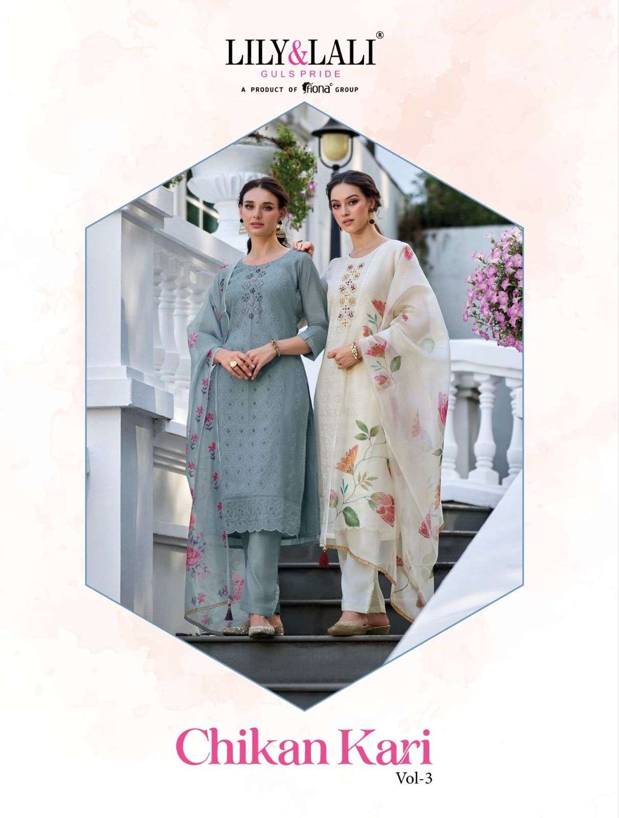 LILY & LALY CHIKANKARI VOL 3 COTTON READYMADE SUITCOLLECTION 