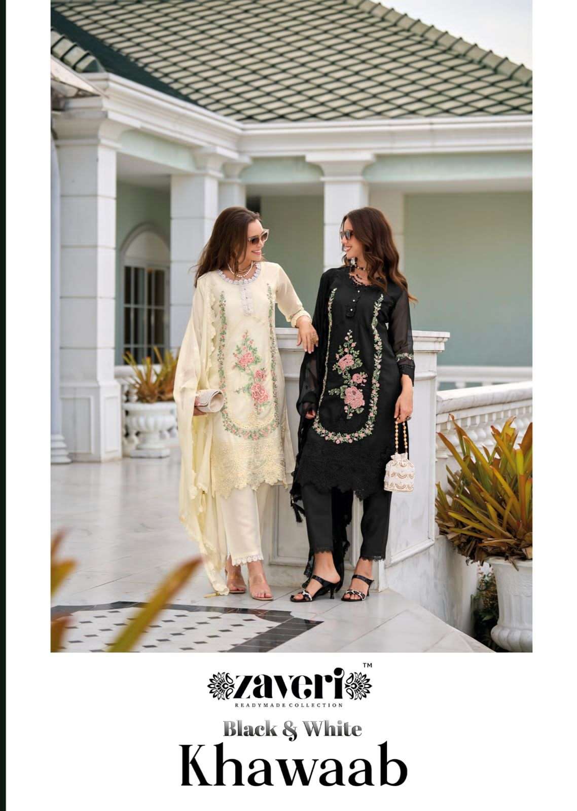 ZAVERI BY BLACK & WHITE READYMADE SUIT LATEST COLLECTION 