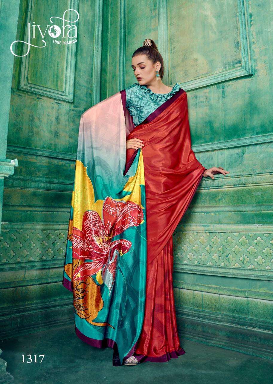 JIVORA RIO CREAP DIGITAL PRINT SAREE WHOLESALE COLLECTION 