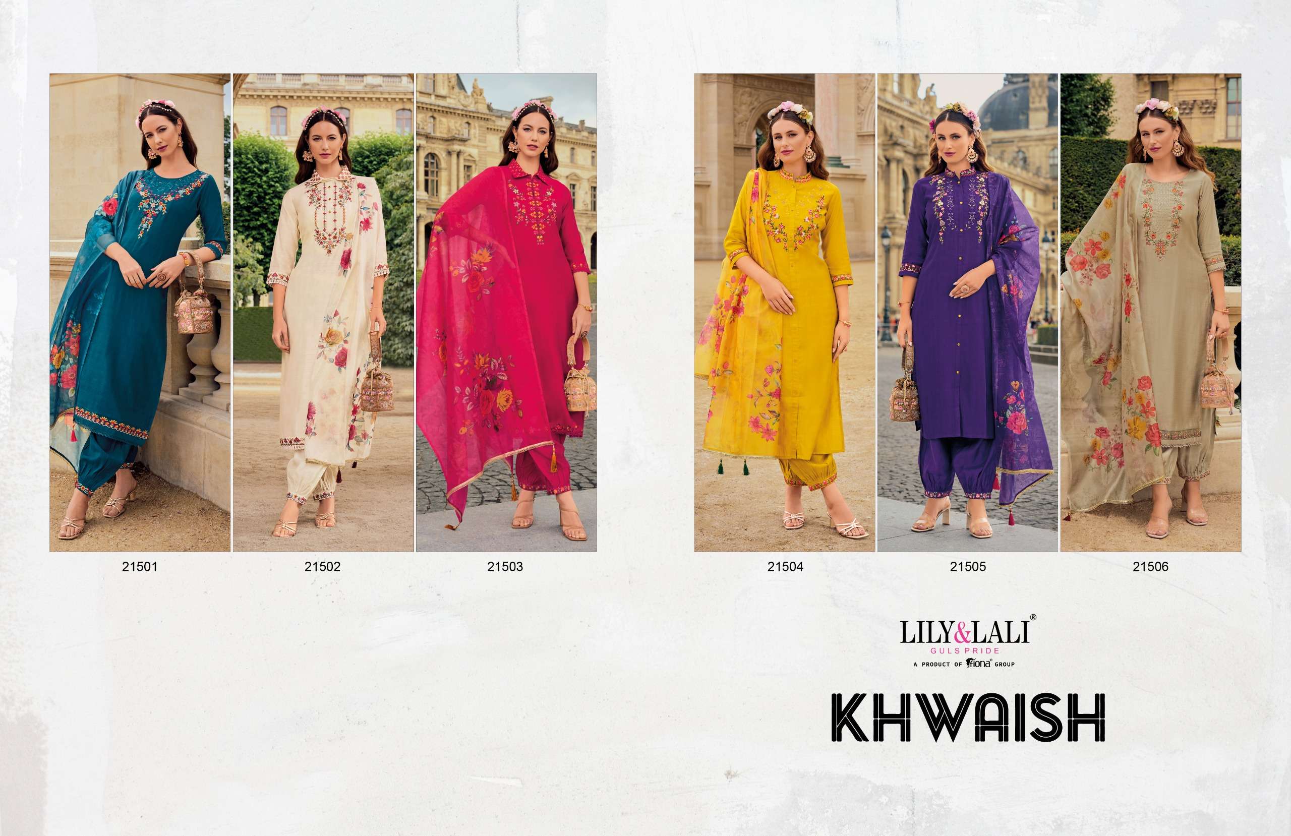 LILY & LALI KHWAISH VISCOS SILK READYMADE SUIT WHOLESALER