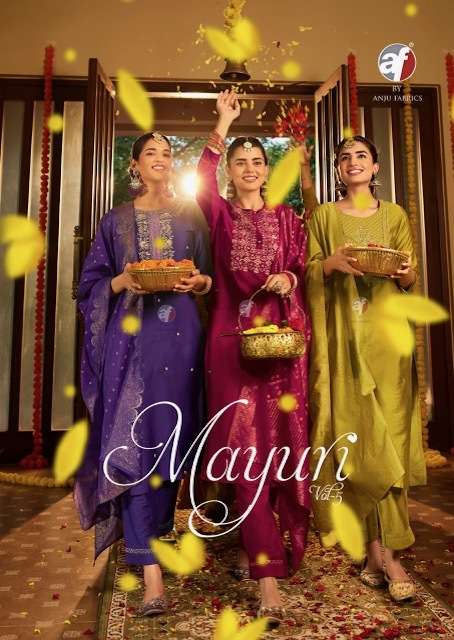 ANJU FABRIC MAYURI VOL-5 VISCOS READYMADE SUIT LATEST COLLCTION 