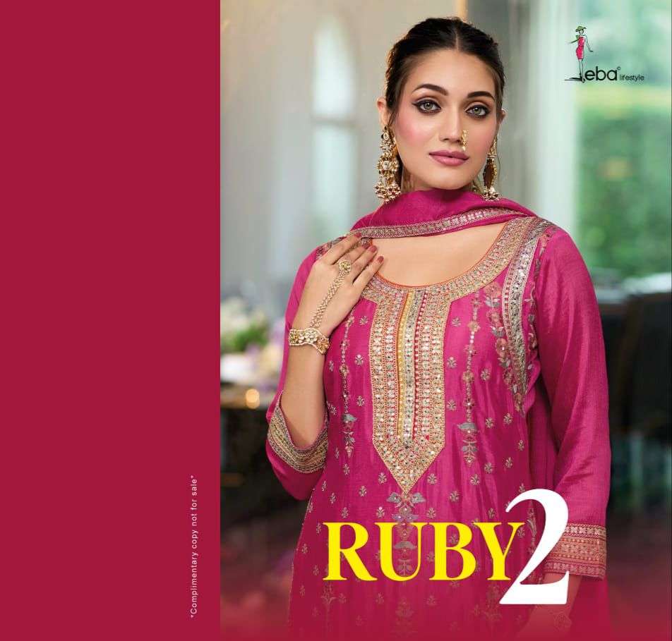 EBA RUBY VOL 2 CHINON HANDWORK READYMADE SUIT WHOLESALE CATLOG 