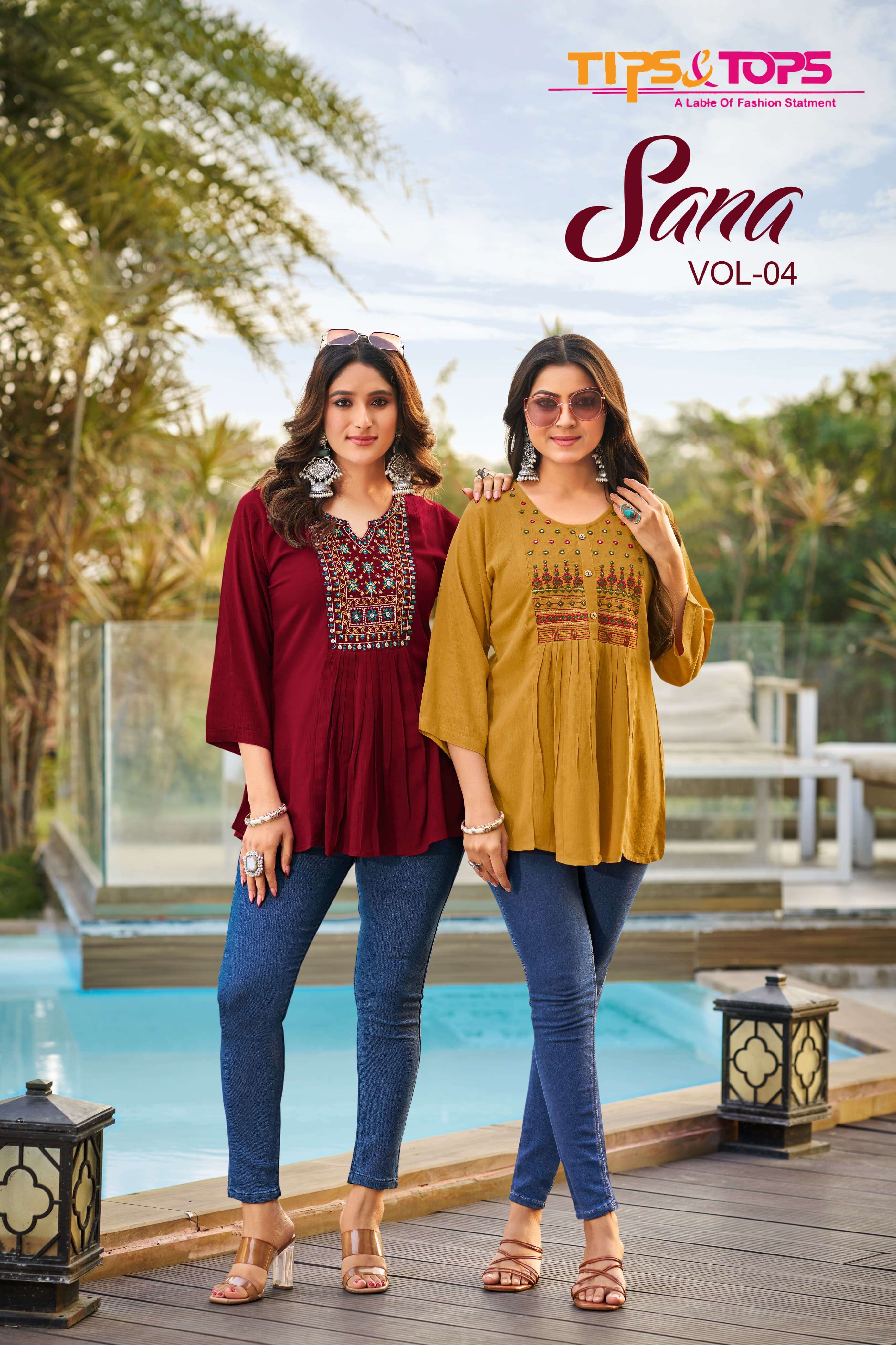 TIPS & TOPS SANA VOL 4 RAYON TUNIC CATLOG WHOLESALER