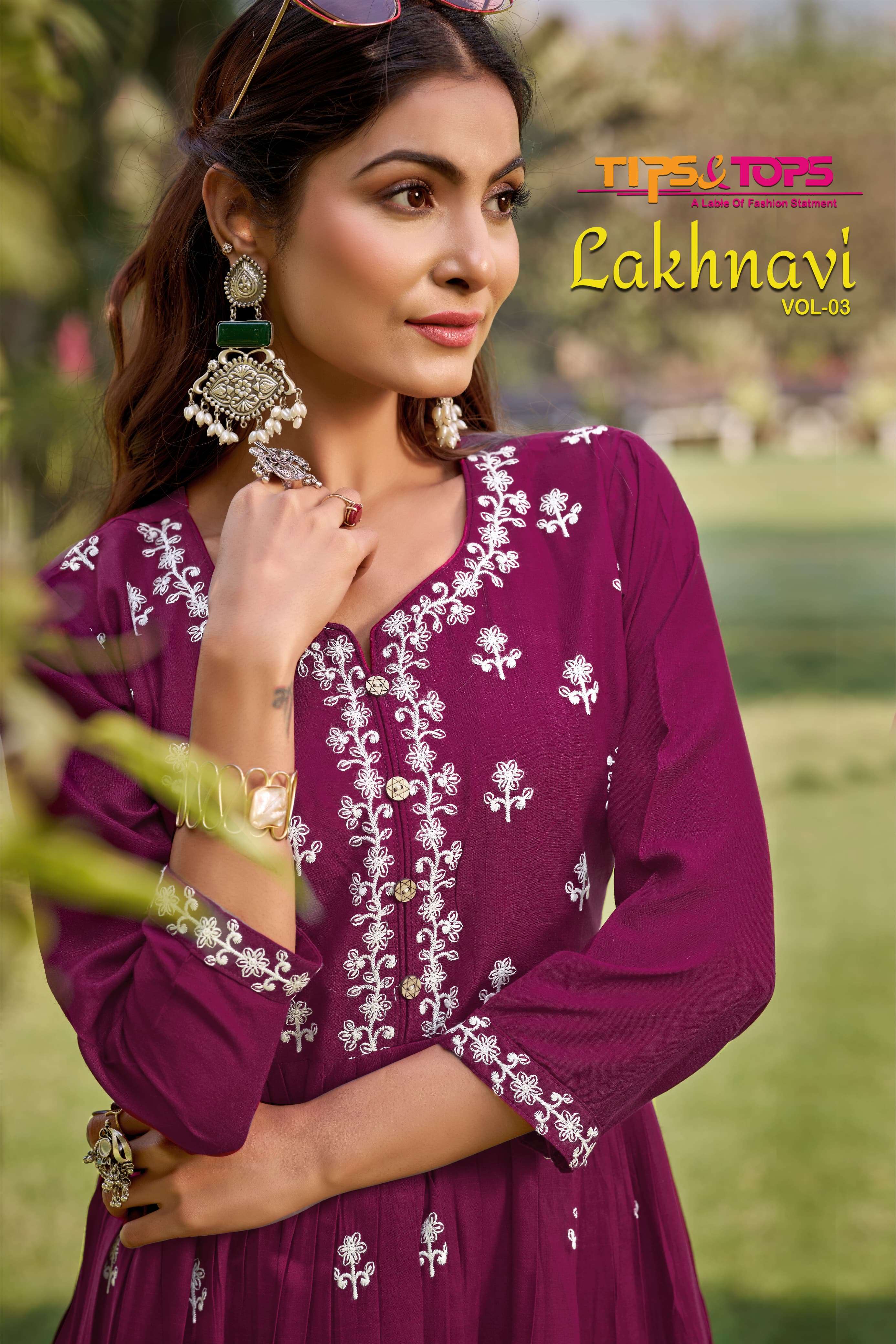 TIPS & TOPS LUCKNAWI KURTI VOL 3 WHOLESALE COLLECTION 